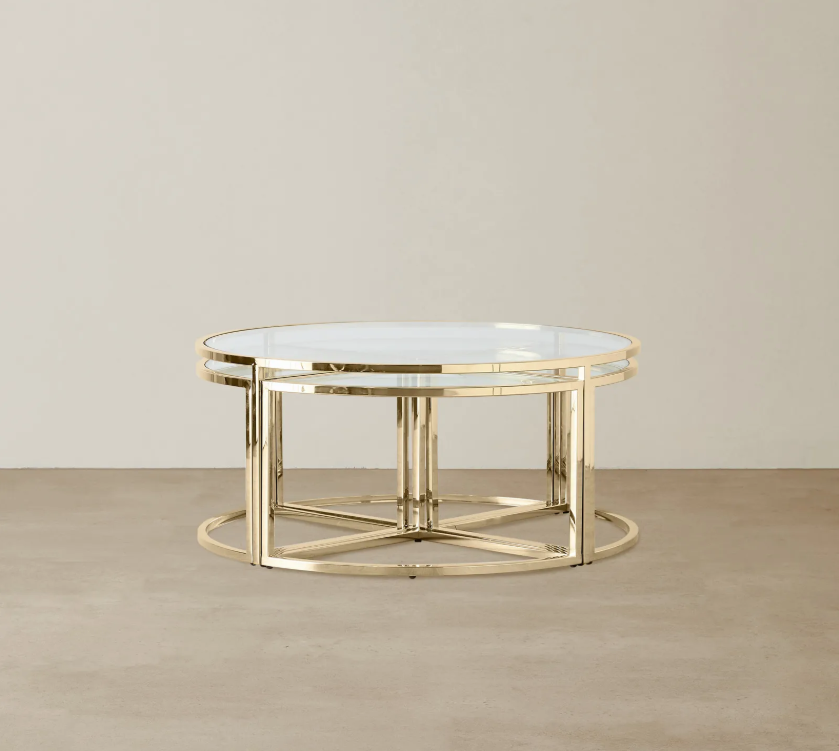 Angelica Luxe Glass Top Coffee Table